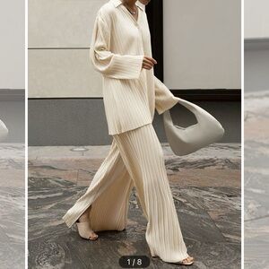 Oversized Leisure Pleat Pants Set